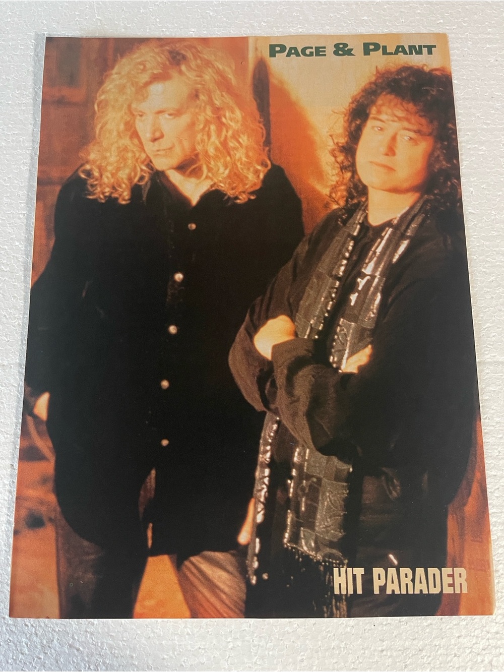 Page & Plant Hit Parader Pinup - Black and Brown Tones